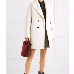 Carven White Wool-blend Bouclé Coat NWT